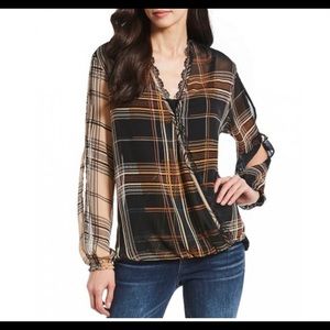 Democracy Plaid Hi Lo Top